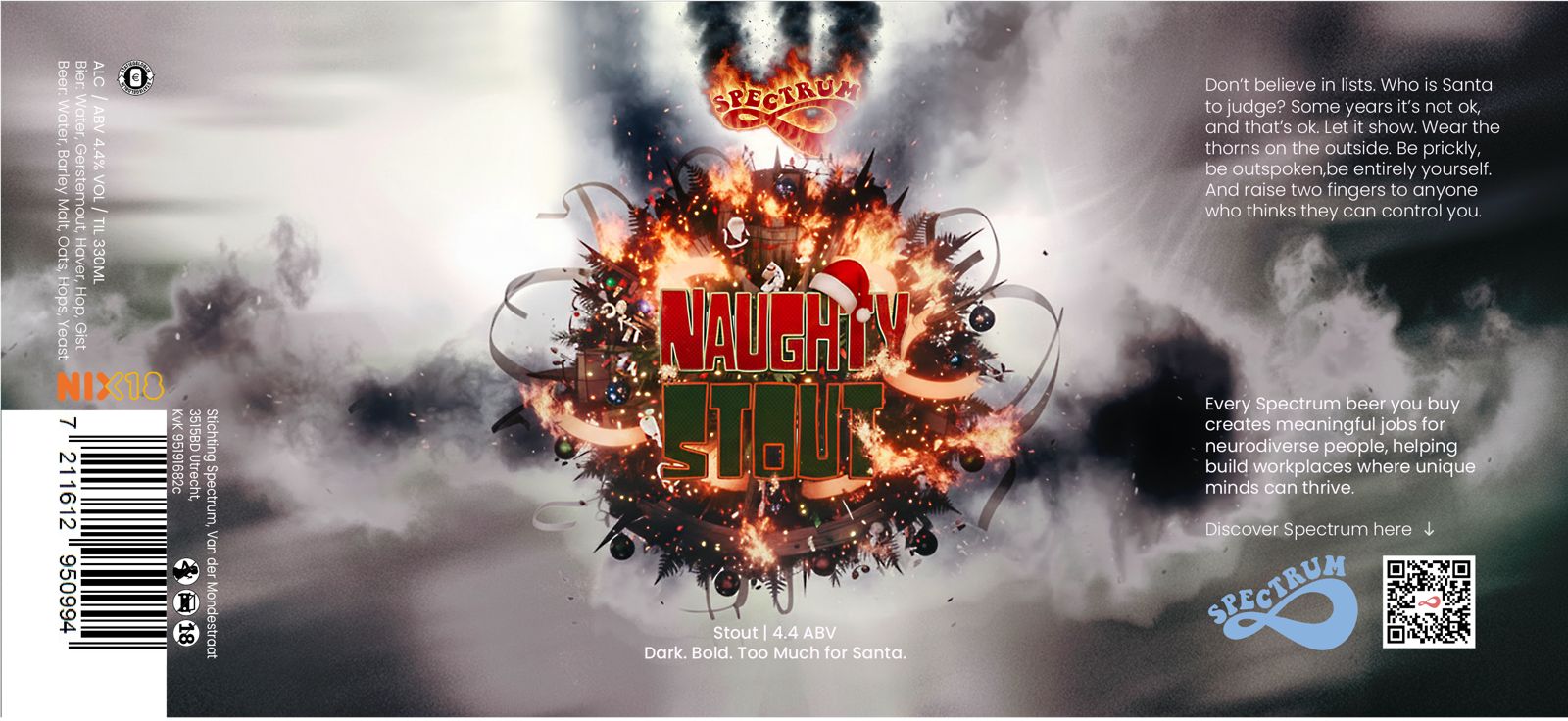 Naughty stout label artwork
